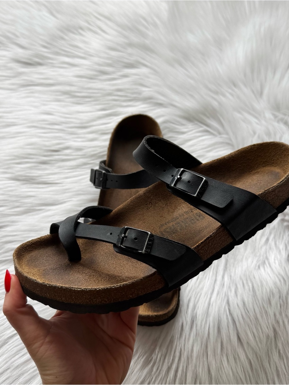 Birkenstock Black Leather Strappy Sandals - Picture 2 of 3